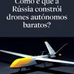 Ilustração editorial de um drone militar cinzento e amarelo sobre fundo escuro, com o título do artigo e a marca Arcana News.
