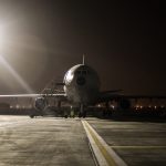 KC-10 Extender numa das bases americanas no Golfo, a Base Aérea de Al Dhafra, nos Emirados.