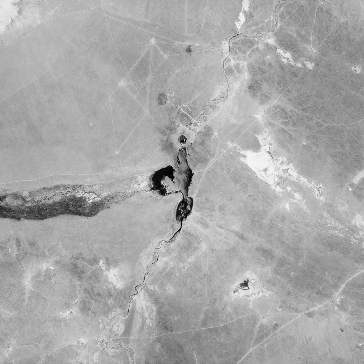 Imagem de satélite do polígono nuclear de Semipalatinsk no Cazaquistão