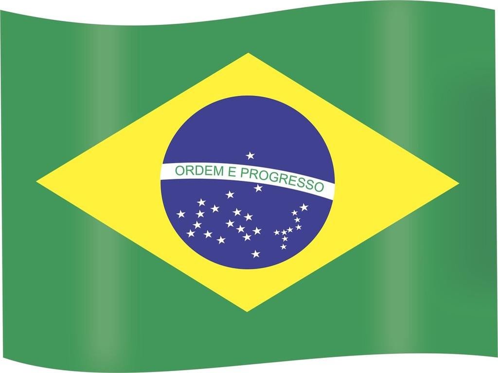 Bandeira do Brasil verde, amarela e azul
