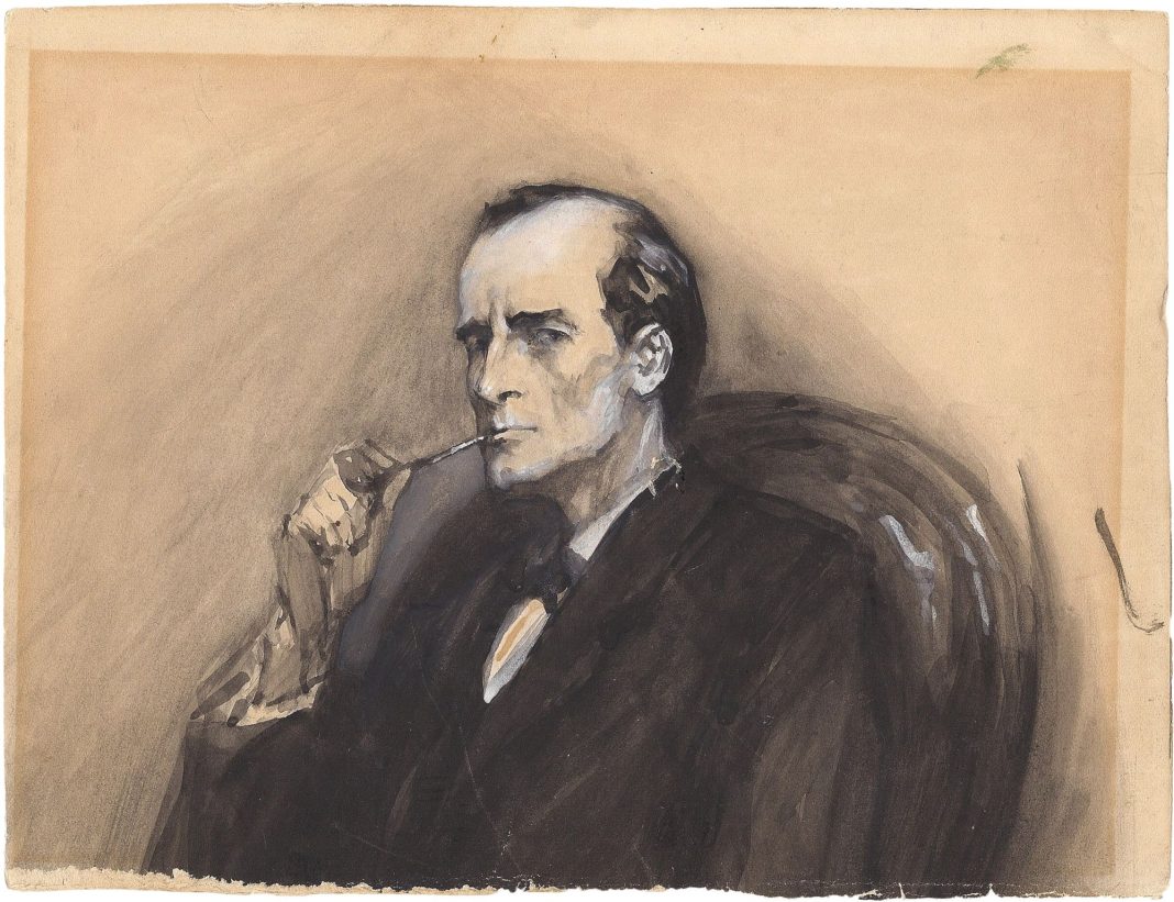 Retrato de Sherlock Holmes por Sidney Paget, num artigo sobre Joseph Bell e Sherlock Holmes