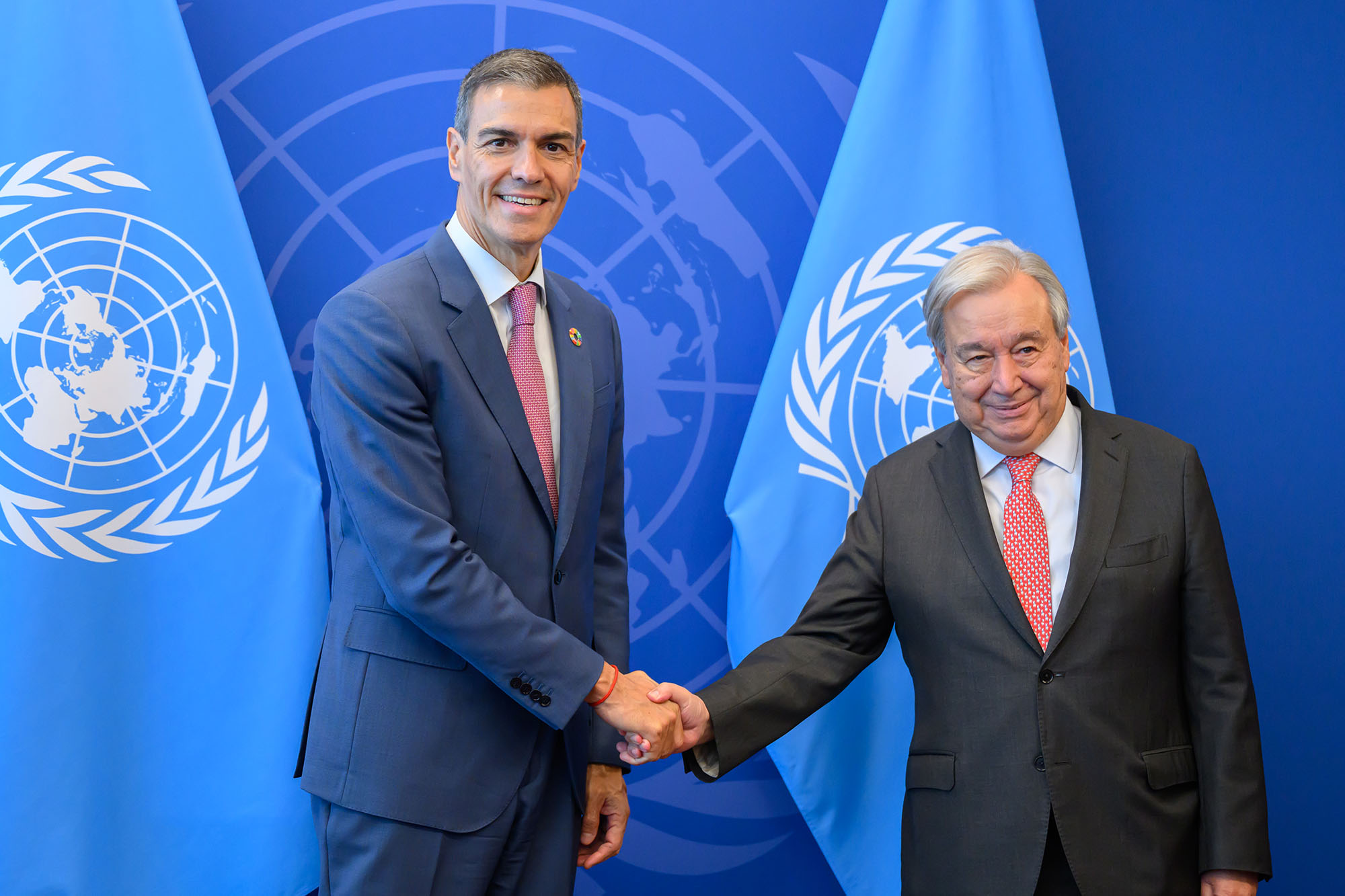 Pedro Sánchez intervém numa conferência nas Nações Unidas, em setembro de 2025